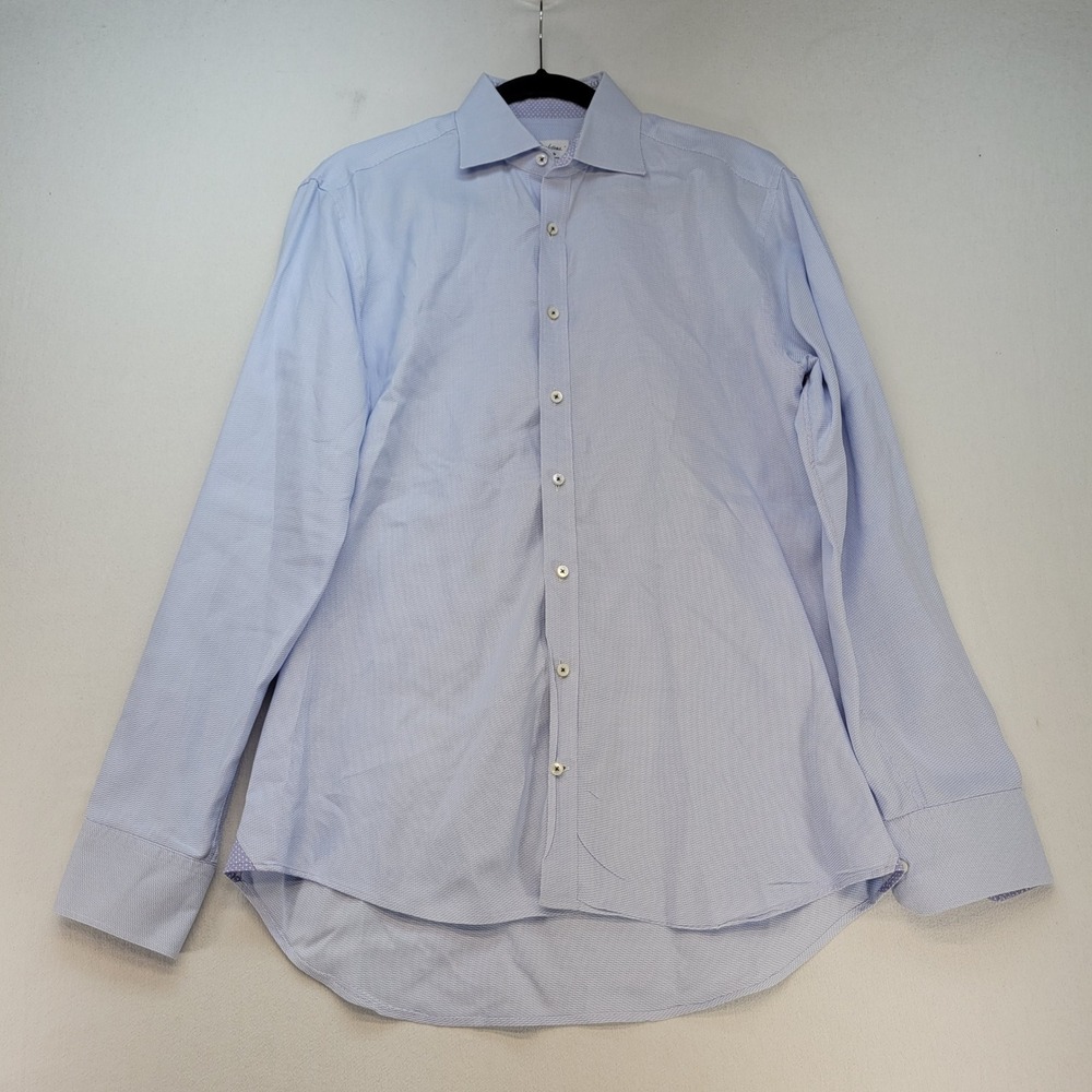 Stenströms‎ Dress Shirt Mens 15.5 39 Light Blue Fitted Body Twofold Super Cotton